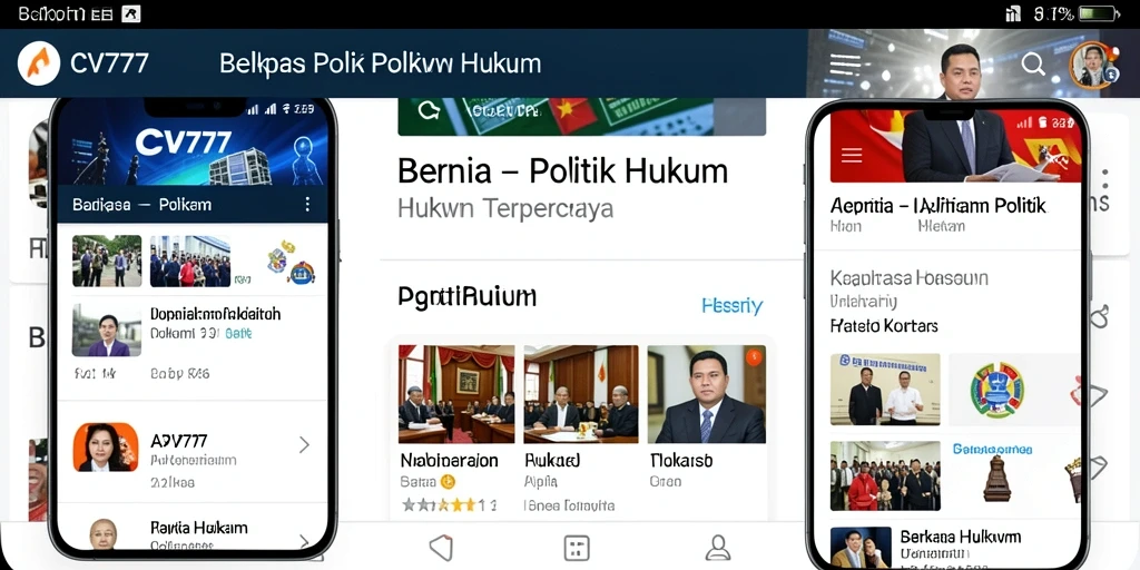 Antarmuka CV777 menampilkan berita politik dan hukum secara jelas dan informatif.