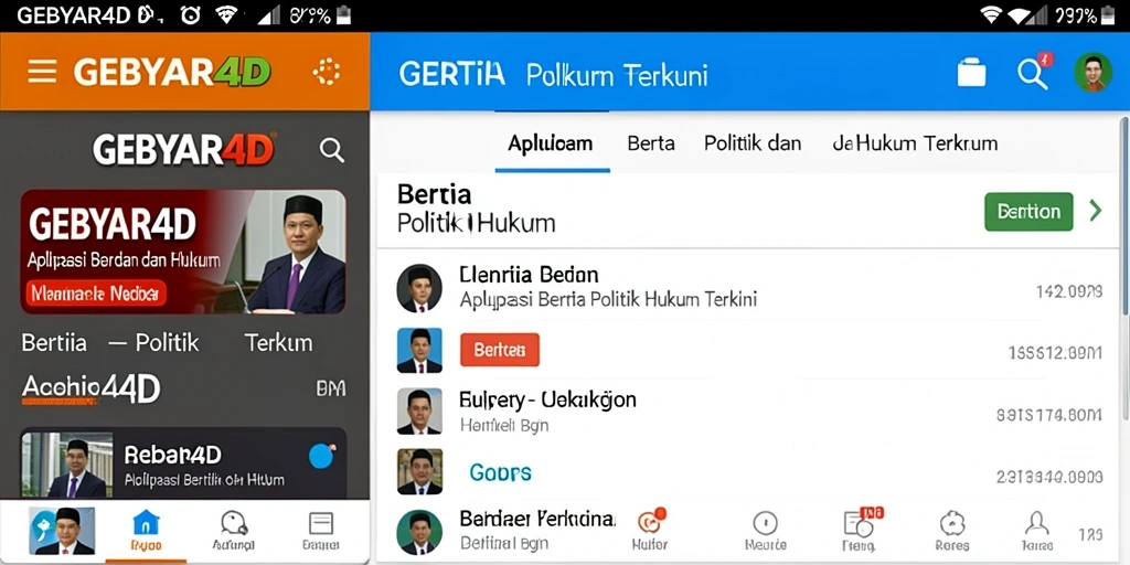 Antarmuka GEBYAR4D dengan berita politik dan hukum terkini.