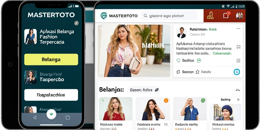 Tampilan antarmuka aplikasi MASTERTOTO untuk belanja fashion.