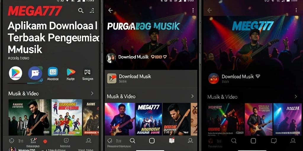 Tampilan antarmuka MEGA777 yang menarik untuk Download Musik.