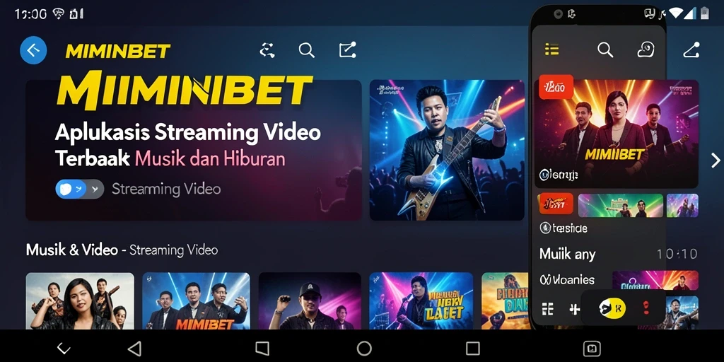 Antarmuka MIMINBET menampilkan kategori streaming video yang terorganisir dengan baik.