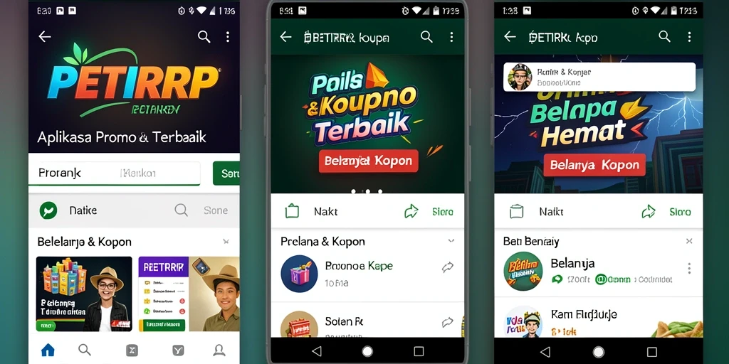 Tampilan antarmuka aplikasi PETIRRP untuk promo dan kupon.