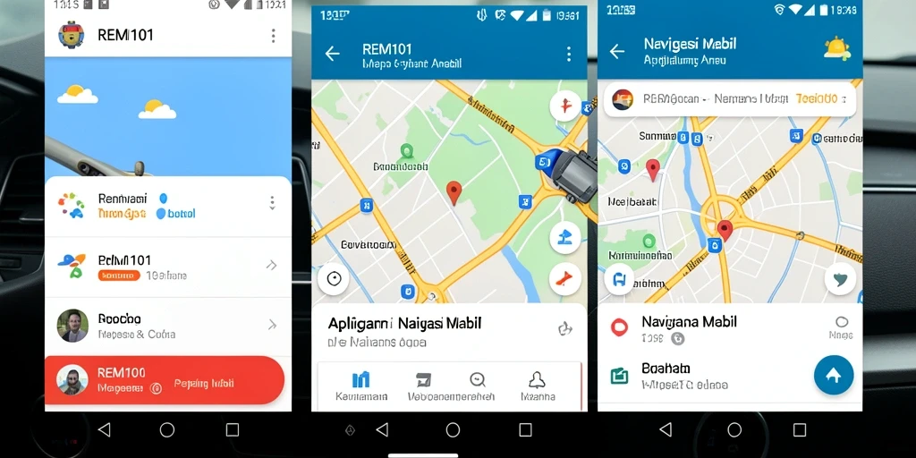 Antarmuka REMI101 yang intuitif dan informatif untuk navigasi mobil.