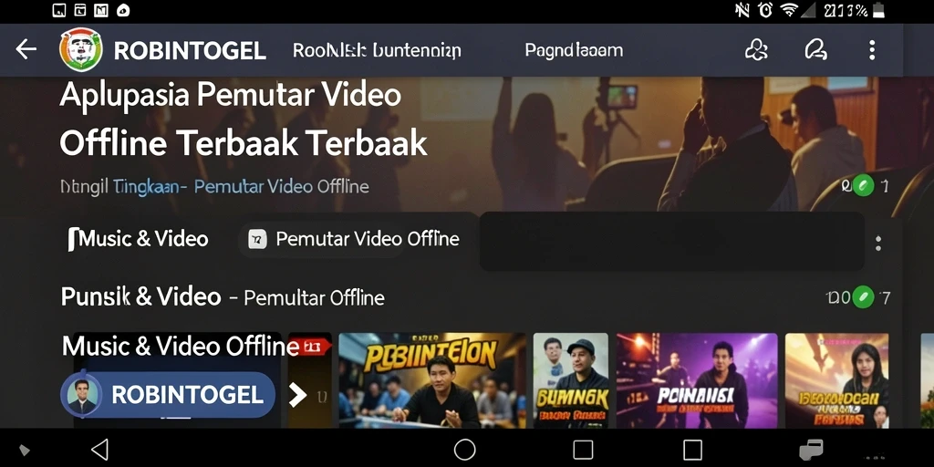 Antarmuka ROBINTOGEL yang bersih dan fungsional untuk Pemutar Video Offline.