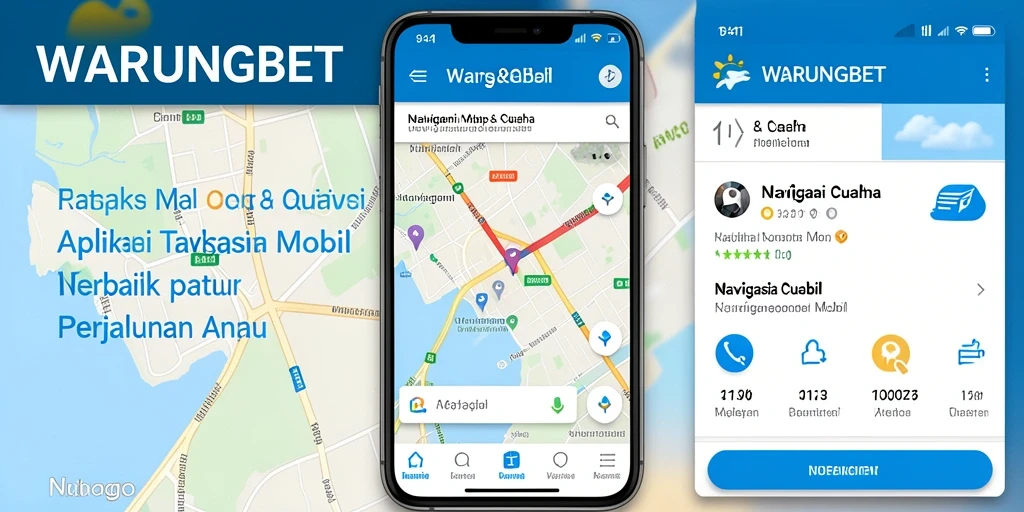 Antarmuka aplikasi WARUNGBET yang menampilkan fitur Navigasi Mobil.