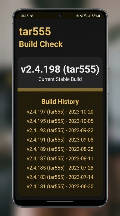 Riwayat Versi Tar555 untuk Pengguna Android